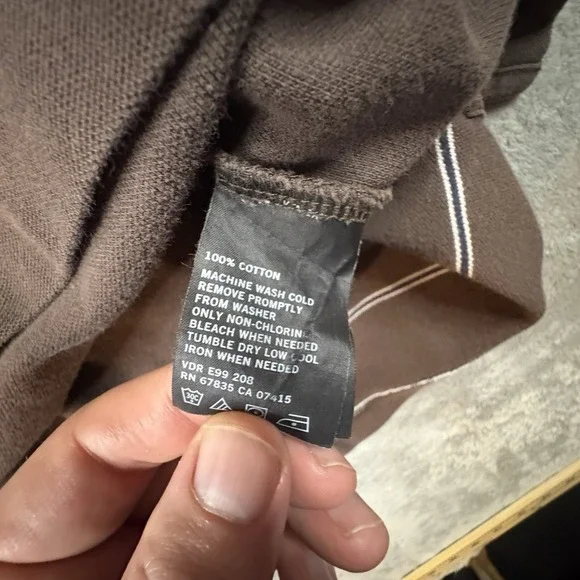 Nautica‎ Men's L Brown Striped Polo SS Cotton SEE DESCRIPTION - Picture 4 of 12